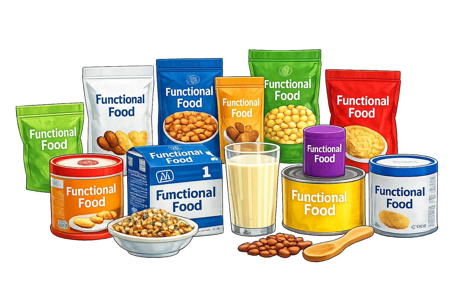 Product formats and functional food packaging collage