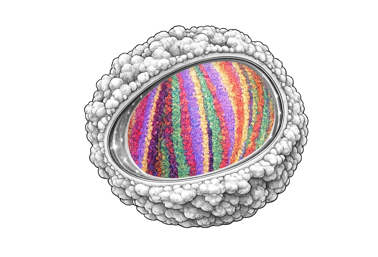 Chaotic-printed microstructure sphere